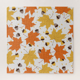 Puzzle Feuilles d'automne, design vintage sans soudure.