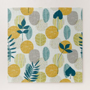 Puzzle Feuilles d'automne, motif vintage sans soudure.