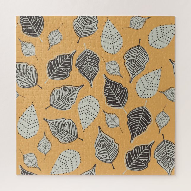 Puzzle Feuilles d'automne, motif vintage sans soudure. (Vertical)