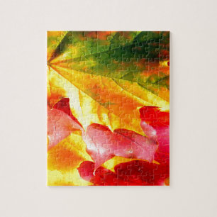 Puzzle Feuilles d'automne Personnalisez-le Jaune, Rouge, 