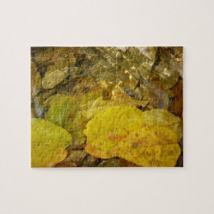 Puzzle Feuilles de bouleau jaune dans le ruisseau