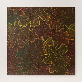 Puzzle Feuilles de chêne transparent, Motif d'automne.