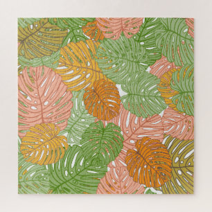 Puzzle Feuilles de monstère tropicale, coloré et transpar