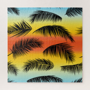 Puzzle Feuilles de palmiers : motif sans soudure.