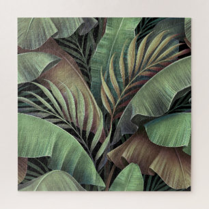 Puzzle Feuilles de palmiers tropicaux, illustration 3D de