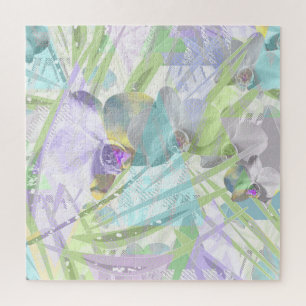 Puzzle Feuilles d'orchidées et de palmiers, tropicale