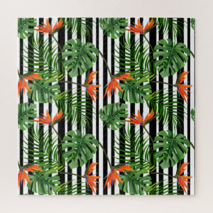 Puzzle Feuilles et fleurs tropicaux dynamiques