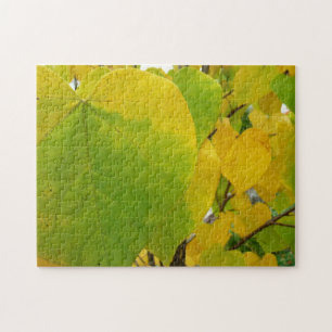Puzzle Feuilles rouges jaunes et verts