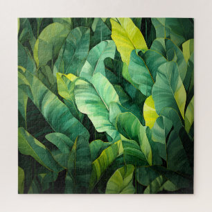 Puzzle Feuilles tropicales, botanique abstraite, jungle,