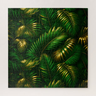 Puzzle Feuilles Tropicales Dorées Jungle Luxe