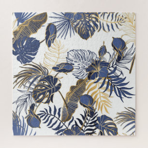 Puzzle Feuilles tropicaux, arrière - plan sans couture da