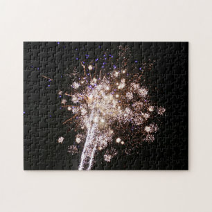 Puzzle Feux d'artifice bleus et blancs
