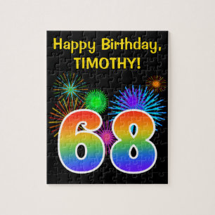 Puzzle Feux d'artifice d'amusement + Motif "68"