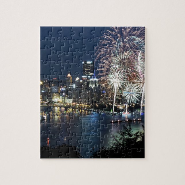 Puzzle Feux d'artifice de Pittsburgh (Vertical)