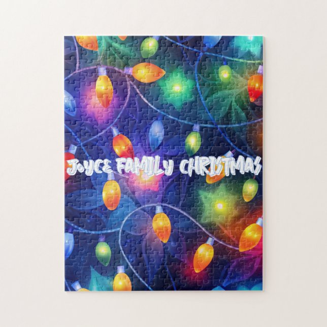 Puzzle Feux de Noël brillant Fêtes Whimsical Joyeux (Vertical)