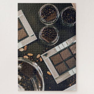 Puzzle Fèves de café grillées et chocolat foncé