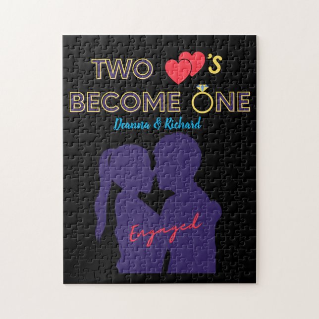 Puzzle Fiancés Deux cœurs deviennent un (Vertical)