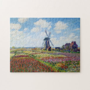 Puzzle Fields of Tulip With The Rijnsburg Windmill Monet