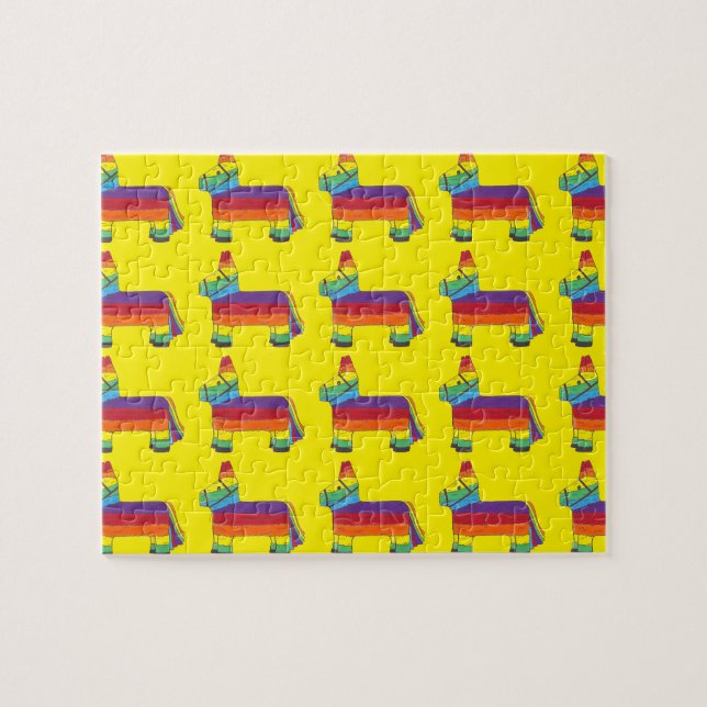 Puzzle Fierté d'anniversaire de l'âne arc-en-ciel Piñata (Horizontal)