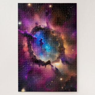 Puzzle Figure mystérieuse dans les nuages dans l'univers