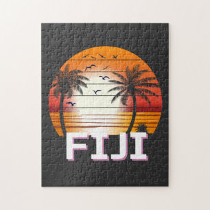 Puzzle Fiji Vintage Palm Trees Summer Beach