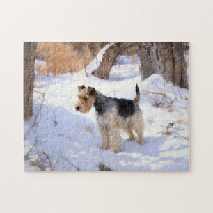Puzzle Fil Fox Terrier Laisser neiger Noël