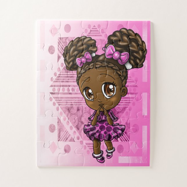 Puzzle Fille afro-américaine avec tresses (Vertical)