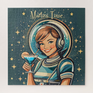 Puzzle Fille Astro Rétro Futuriste Temps Martini