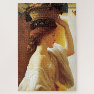 Puzzle Fille avec un panier de fruits (par Frederic Leigh