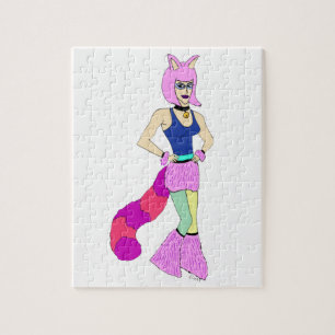 Puzzle fille chat 