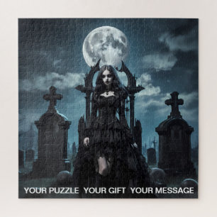 Puzzle Fille de cimetière sombre gothique