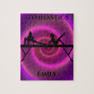 Puzzle fille de gymnastique avec nom personnalisé.