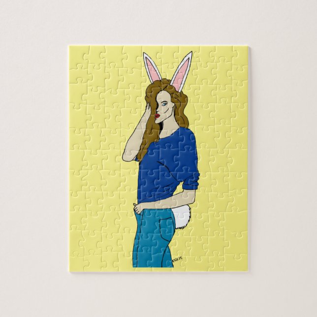 Puzzle fille lapin   (Vertical)