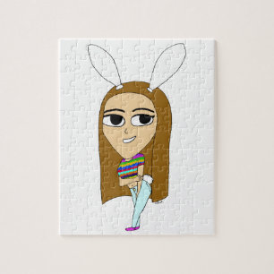 Puzzle fille lapin chibi