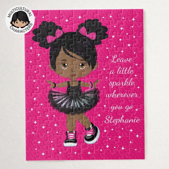 Puzzle Fille noire étincelante personnalisée (Créateur téléchargé)
