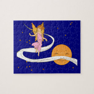 Puzzle fille papillon dans l'espace