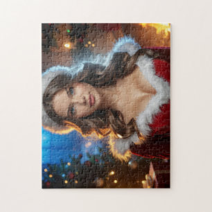 Puzzle Fille Père Noël de Noël