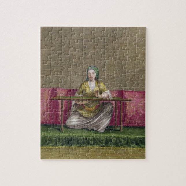 Puzzle Fille turque, brodant, XVIIIème siècle (engravin (Vertical)