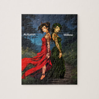 Puzzle Filles de dessin animé personnalisées tatouées  
