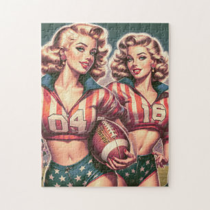 Puzzle Filles de football vintages