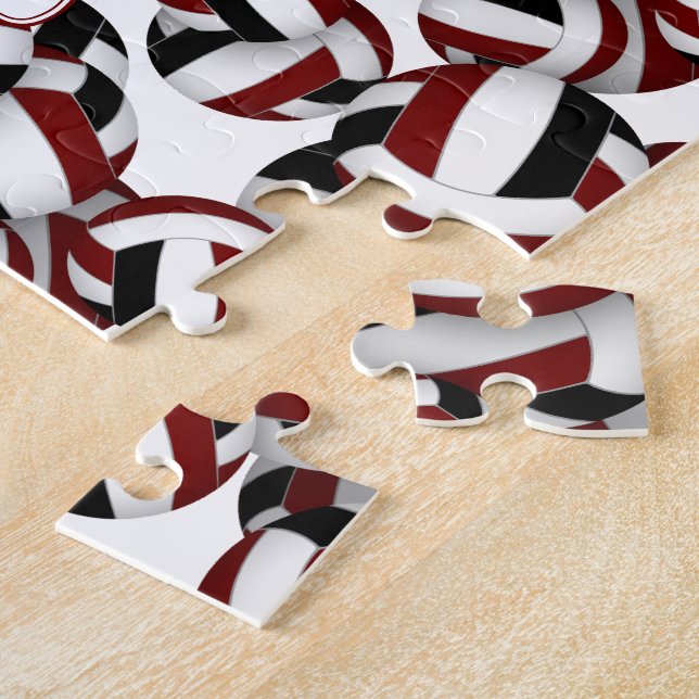 Puzzle filles garçons maroon black volleball équipe coule (Côté)