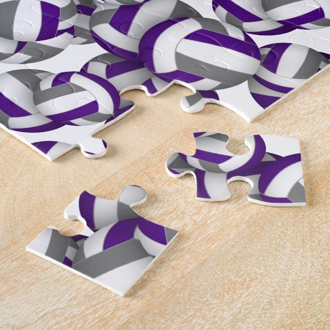 Puzzle filles garçons violet gris volley-ball cadeaux spo (Côté)