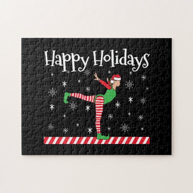 Puzzle Filles Gymnastique Elfe de Noël (Horizontal)