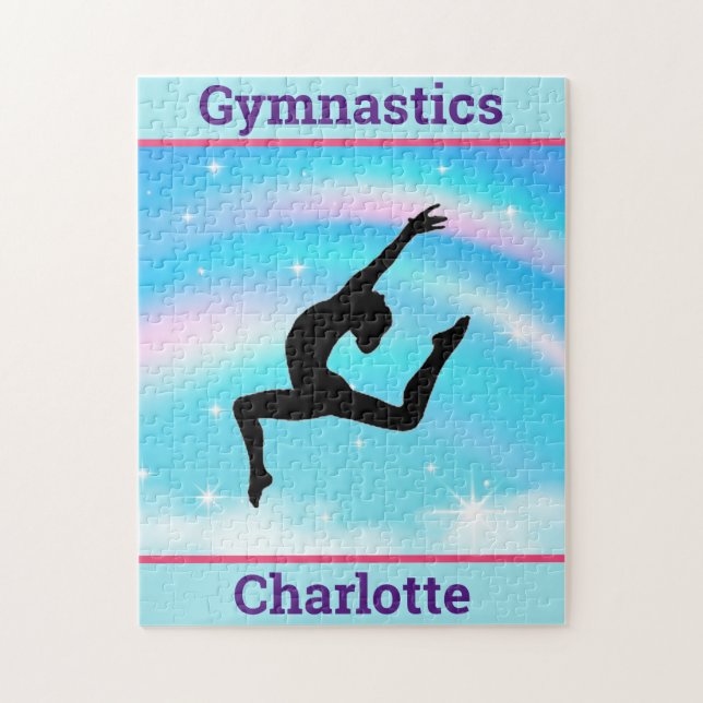 Puzzle Filles Gymnastique Leap Arc-en-ciel nuages (Vertical)