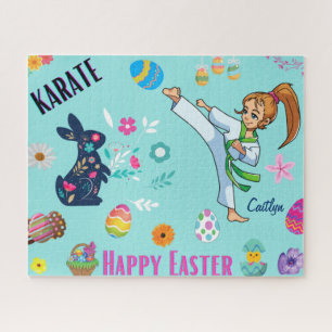 Puzzle Filles Karate Joyeux Décor de Pâques