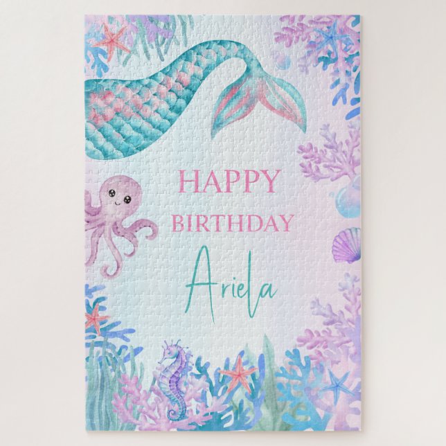 Puzzle Filles Mermaid Bash sous la mer 1er anniversaire (Vertical)