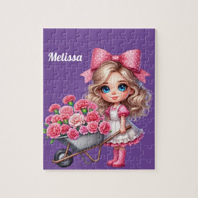 Puzzle Filles Nom personnalisé (Vertical)