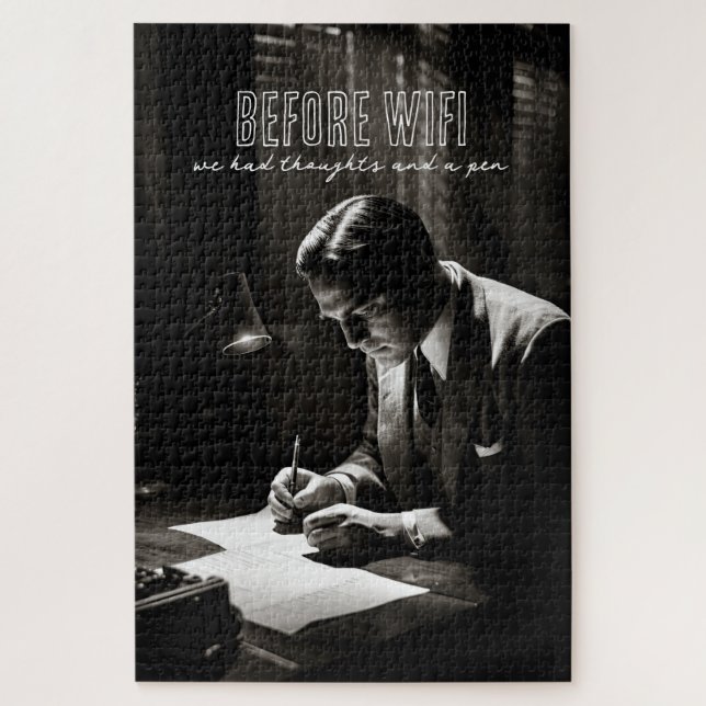 Puzzle Film-Noir 1930 - Avant WiFi - Réflexions Et Stylo (Vertical)