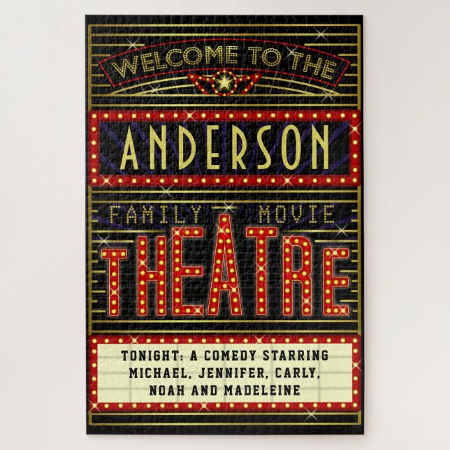 Puzzle Film Theatre Marquee Home Cinéma | Nom 20 x 30 (Vertical)