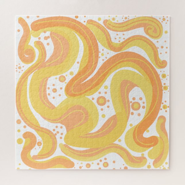 Puzzle Fils Orangés Et Jaunes Avec Points (Horizontal)